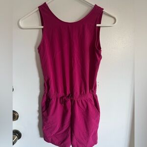 all in motion Deep Pink Sleeveless Romper with Drawstring